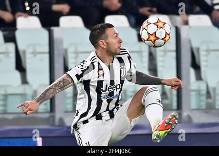 Turin, Piémont, Italie.2 novembre 2021.Turin, Italie-02 novembre 2021 : rencontre du groupe H de l'UEFA Champions League entre Juventus et Zenit Saint-Pétersbourg au stade Allianz le 2 novembre 2021 à Turin, Italie (Credit image: © Stefano Guidi/ZUMA Press Wire) Banque D'Images