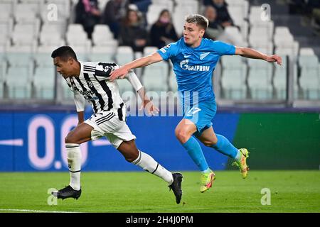 Turin, Piémont, Italie.2 novembre 2021.Turin, Italie-02 novembre 2021 : rencontre du groupe H de l'UEFA Champions League entre Juventus et Zenit Saint-Pétersbourg au stade Allianz le 2 novembre 2021 à Turin, Italie (Credit image: © Stefano Guidi/ZUMA Press Wire) Banque D'Images