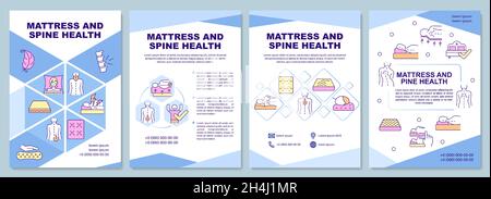 Modèle de brochure sur la santé du matelas et de la colonne vertébrale Illustration de Vecteur