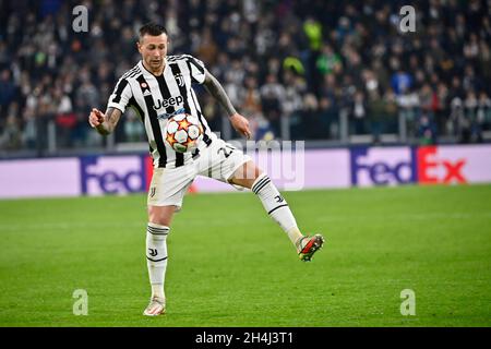 Turin, Piémont, Italie.2 novembre 2021.Turin, Italie-02 novembre 2021 : rencontre du groupe H de l'UEFA Champions League entre Juventus et Zenit Saint-Pétersbourg au stade Allianz le 2 novembre 2021 à Turin, Italie (Credit image: © Stefano Guidi/ZUMA Press Wire) Banque D'Images