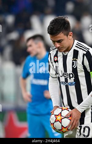 Turin, Piémont, Italie.2 novembre 2021.Turin, Italie-02 novembre 2021 : rencontre du groupe H de l'UEFA Champions League entre Juventus et Zenit Saint-Pétersbourg au stade Allianz le 2 novembre 2021 à Turin, Italie (Credit image: © Stefano Guidi/ZUMA Press Wire) Banque D'Images
