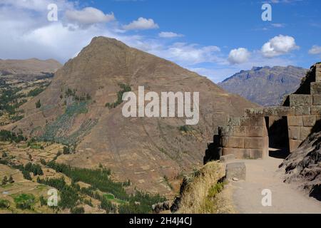 Pérou Vallée Sacrée Pisac - Parque Arqueologico Pisac ruines incas Banque D'Images