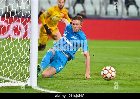 Turin, Piémont, Italie.2 novembre 2021.Turin, Italie-02 novembre 2021 : rencontre du groupe H de l'UEFA Champions League entre Juventus et Zenit Saint-Pétersbourg au stade Allianz le 2 novembre 2021 à Turin, Italie (Credit image: © Stefano Guidi/ZUMA Press Wire) Banque D'Images