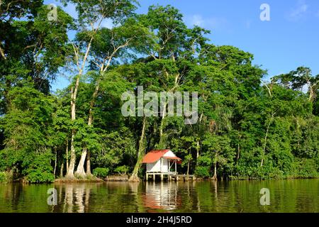 Costa Rica Parc national de Tortuguero - Parque Nacional Tortuguero - Tortuguero Village Boathouse Banque D'Images