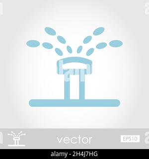 Arroseur d'eau, contour d'icône de vecteur d'irrigation isolé, jardin, eps 10 Illustration de Vecteur