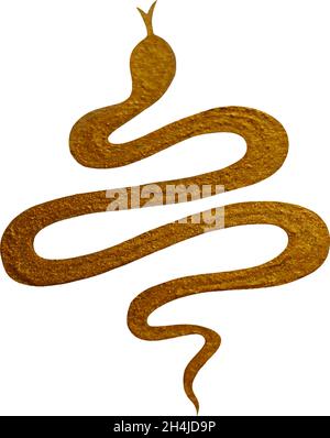 Illustration de silhouette de serpent.Serpent noir isolé sur fond blanc.Motif tatouage vectoriel Illustration de Vecteur