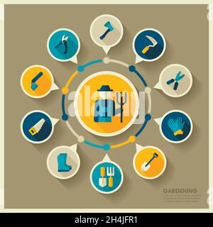 Icônes de Garden Farm et infographies agricoles.Symbole graphique pour la conception de votre site Web, votre logo, votre application, votre interface utilisateur.Illustration vectorielle, EPS10. Illustration de Vecteur