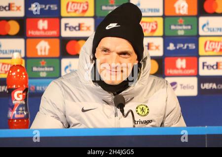 Malmö, Suède.02 novembre 2021.L'entraîneur de conférence de presse Thomas Tuchel du FC Chelsea lors du match de football de l'UEFA Champions League, Groupe H entre Malmo FF et Chelsea FC le 2 novembre 2021 à Eleda Stadion à Malmo, Suède - photo: Laurent Lairys/DPPI/LiveMedia crédit: Independent photo Agency/Alay Live News Banque D'Images