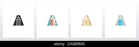 Crayon sur lettre logo Design A Illustration de Vecteur
