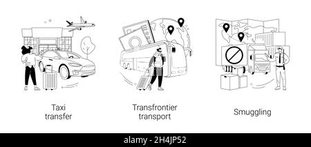 Illustrations vectorielles abstraites de la frontière. Illustration de Vecteur