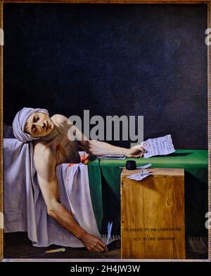 France, Paris, Musée du Louvre, mort de Marat par Jacques-Louis David Banque D'Images