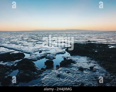 Paysage de plage à marée basse, parc forestier de Coromandel, quartier de Coromandel Thames, région de Waikato, Île du Nord,Nouvelle-Zélande Banque D'Images