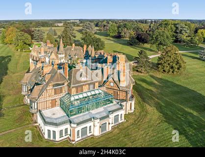 france, Seine-et-Marne, Gretz-Armainvilliers, le château de style normand Banque D'Images