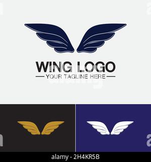 Modèle de conception d'illustration de symbole d'icône de vecteur de logo Wings Illustration de Vecteur