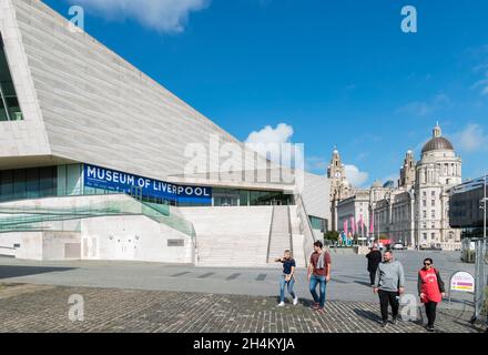 Musée de Liverpool et les trois Grâces Mann Island Liverpool 2021 Banque D'Images