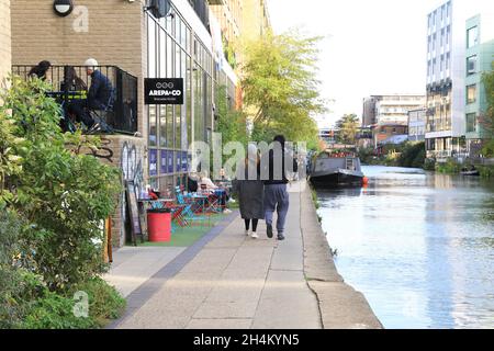 Restaurant arepa vénézuélien sur le canal Regents, dans la ville de Beauvoir à Haggerston, dans l'est de Londres, Royaume-Uni Banque D'Images