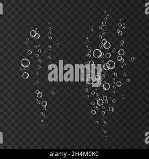 Texture champagne.Boisson effervescente.Bulles d'air sous l'eau sur fond sombre.Des jachères dans l'eau, la mer, l'aquarium, l'océan.Soda.Des erreurs Illustration de Vecteur