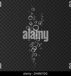 Champagne.Boisson effervescente.Bulles d'air sous l'eau.Soda.Texture vectorielle sous-marine. Illustration de Vecteur