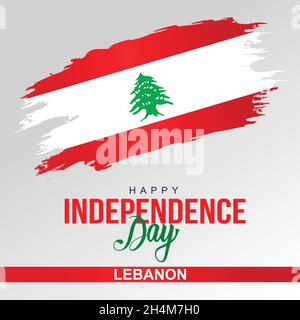 Joyeux jour de l'indépendance du Liban salutations. Vecteur illustration design. Illustration de Vecteur