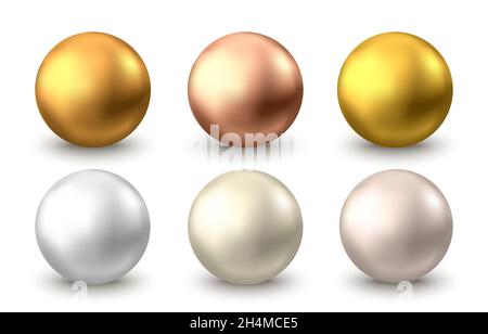 Sphère dorée.Bulle d'huile isolée sur fond blanc.Boule 3d dorée brillante ou perle précieuse.Gouttes de sérum ou de collagène jaune.Décoration vectorielle eleme Illustration de Vecteur