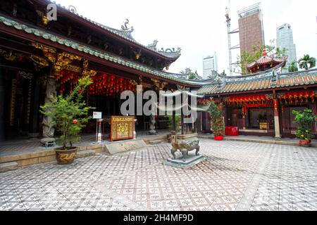 Le temple chinois de Thian Hock Keng se trouve sur la rue Telok Ayer à Chinatown, à Singapour. Banque D'Images