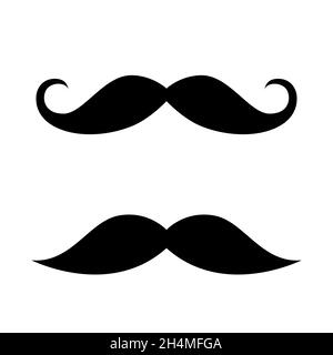 Ensemble moustache.Bonne journée des pères.Silhouette vectorielle plate pour le motif barbershop et t-shirt. Illustration de Vecteur