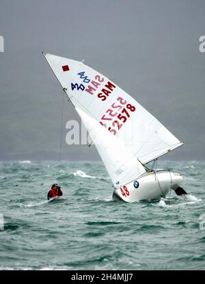 Asia Rattenburry & Millie Burrell-Davis - Samoa participant aux Championnats du monde de classe 420 internationaux à Takapuna, Nouvelle-Zélande, le mardi 9 janvier 2007. Banque D'Images