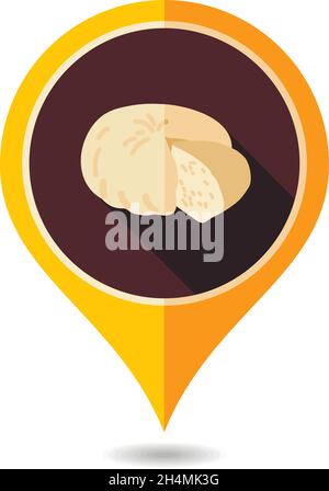 Le fromage de chèvre borne d'une icône. Pointeur de carte des animaux de ferme. Marqueur de carte. Symbole graphique pour votre site web design, logo, app, l'assurance-chômage. Vector illustration Illustration de Vecteur
