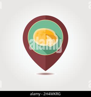 Le fromage de chèvre borne d'une icône. Pointeur de carte des animaux de ferme. Marqueur de carte. Symbole graphique pour votre site web design, logo, app, l'assurance-chômage. Vector illustration Illustration de Vecteur