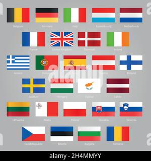 Les drapeaux des pays de l'UE définissent le BPA 10 Illustration de Vecteur