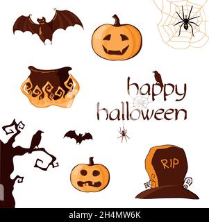 Ensemble d'éléments pour Halloween.Illustration vectorielle eps 10 Illustration de Vecteur