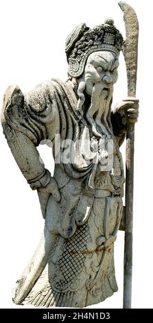 Statue du guerrier au temple Wat Pho, Grand Palais.Bangkok, Thaïlande.Découpe Banque D'Images