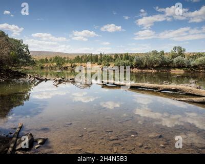Billabong sur la rivière Fitzroy en saison sèche, Mornington, les Kimberley, Australie occidentale Banque D'Images