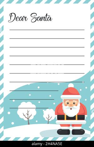 Carte de lettre de message pour le Père Noël à Noël Illustration de Vecteur