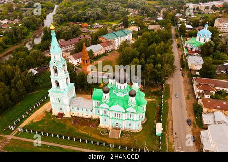 Église de la Trinité à Yaransk, Russie, vue aérienne Banque D'Images