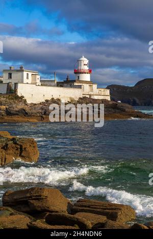 Phare de Cromwell point, Valentia Isalnd, comté de Kerry, Irlande Banque D'Images