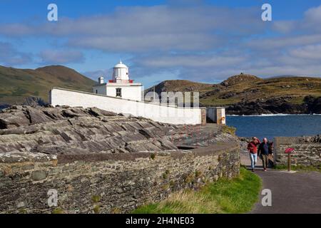 Phare de Cromwell point, Valentia Isalnd, comté de Kerry, Irlande Banque D'Images