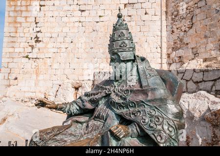 statue de papa luna, benoît XIII, pape, Peniscola, Espagne Banque D'Images