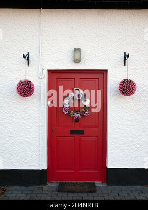 Porte d'entrée attrayante dans le village irlandais de Tallanstown, comté de Louth, Irlande Banque D'Images
