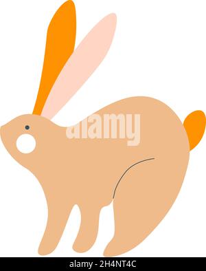 Lapin moelleux, lièvre à oreilles longues, lapin animal Illustration de Vecteur