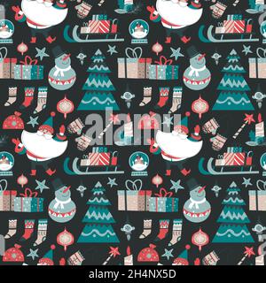 Bonne année et joyeux noël, motif Noël Illustration de Vecteur