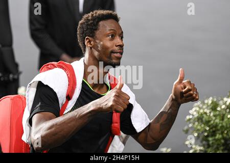 Gael Monfils de France lors du Rolex Paris Masters 2021, ATP Masters 1000 tennis Tournament, le 3 novembre 2021 au Accor Arena de Paris, France - photo : Victor Joly/DPPI/LiveMedia Banque D'Images