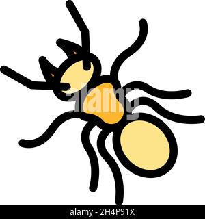 Icône soldat ant.Contour soldat ant vecteur icône couleur plat isolé Illustration de Vecteur