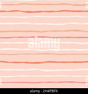 Arrière-plan abstrait à rayures texturées.Motif géométrique Boho sans couture tendance en terre cuite.Ressource vectorielle. Illustration de Vecteur