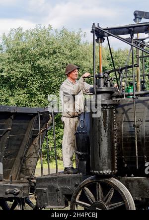 « Puffing Billy » réplique d'un moteur construit en 1813-1814 par William Hedleyn vu sur le tramway de Pockerly au musée Beamish dans le comté de Durham. Banque D'Images