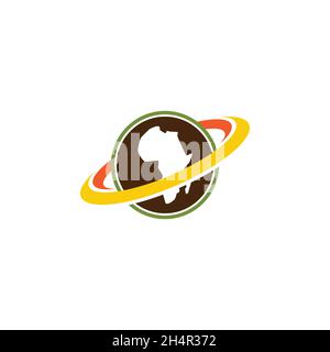 vecteur de conception, logo en forme de terre de planète africaine. logo pour entreprise communautaire. Illustration de Vecteur
