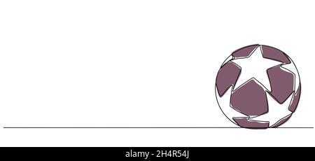 Illustration vectorielle.Football.Bille.Une célébration du football.Dessin d'une ligne... Illustration de Vecteur