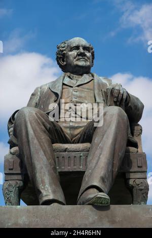 P T statue Barnum dans le parc Seaside Bridgeport CT Banque D'Images