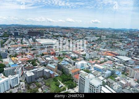 La ville de Pattaya à vue depuis l'étage élevé Banque D'Images