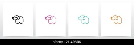 Chien en forme de lettre logo lettre Design A Illustration de Vecteur